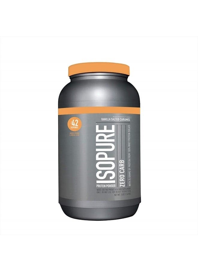 Protein Powder, Zero Carb Whey Isolate with Vitamin C & Zinc for Immune Support, 25g Protein, Keto Friendly, Vanilla Salted Caramel, 42 Servings, 3 Pounds (Packaging May Vary)