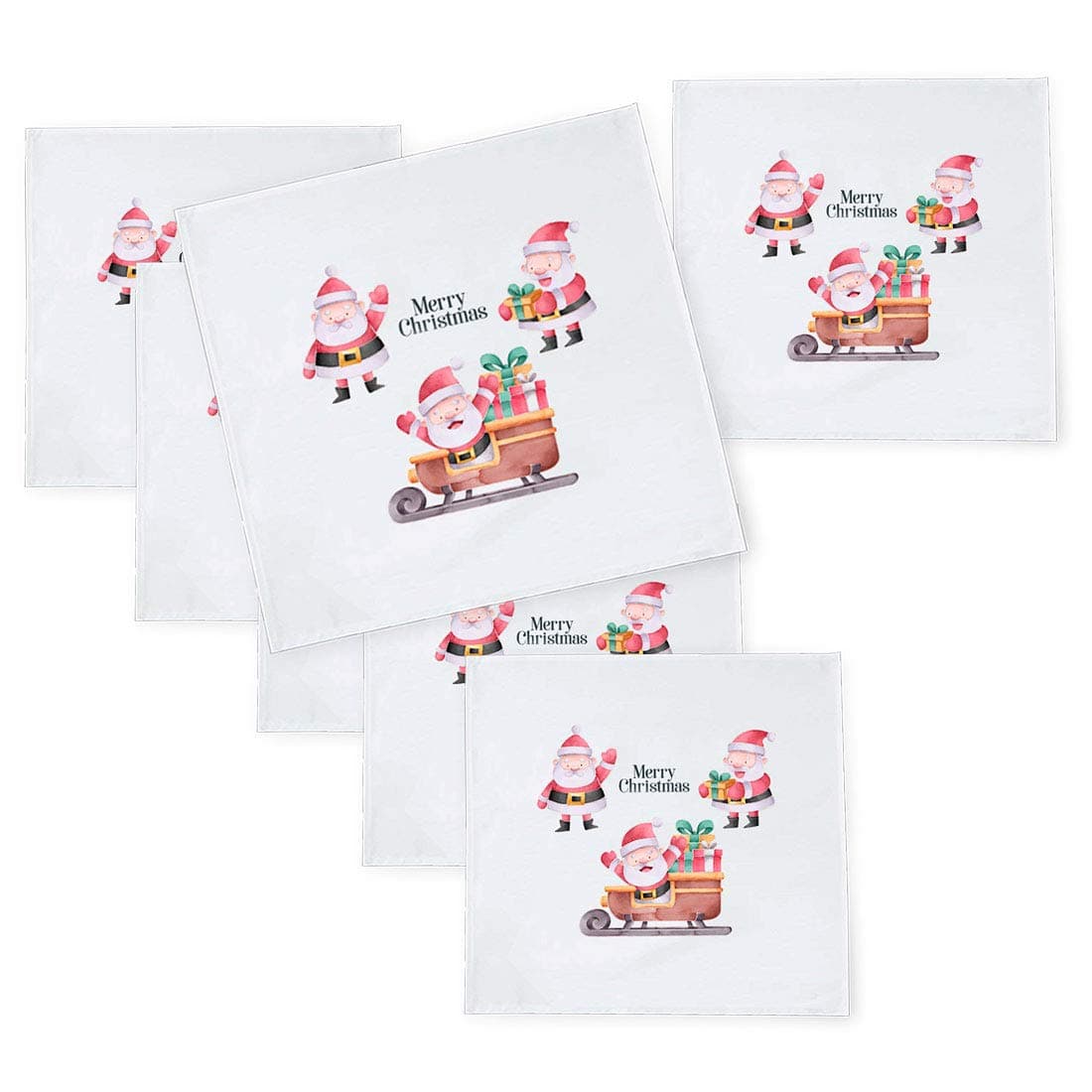 Khakee 6 Pcs Christmas Theme Tafta Silk Table Napkins 10x 10 for Xmas Decoration Christmas OrnamentsChristmas Gift npxmas72P