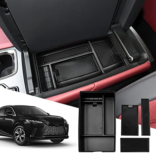 SXCY for 2023 2024 2025 Lexus RX 350 Center Console Organizer 2023 2024 2025 RX 350 Accessories Armrest Console Tray for 2024 2025 RX Hybrid RX 350h/ RX 500h F Sport Premium+/ Luxury Console Organizer
