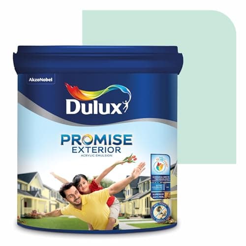 Dulux Promise Exterior Emulsion Paint (1L, Mist)Ideal for exterior wall paint, smooth finish, anti-peel & anti-crack, perfect for dry to moderate climates, 3-year warranty