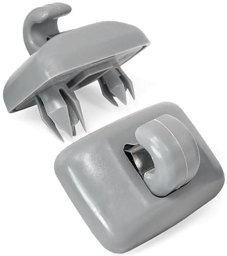 ClickFit 2pcs Sun Visor Clips Compatible with Audi A1 A3 A4 A5 Q3 Q5 TT Gray Sunscreen Holder Hooks Replaces 8U0857562A 8E0857562