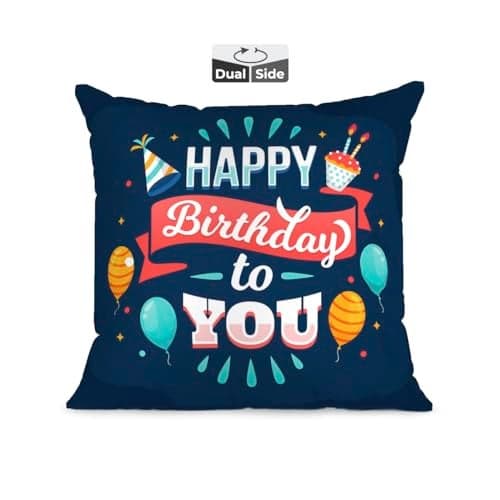 Brizberry® Designer Decorative Premium Throw Pillow Cushion Gift, Unique Thoughtful Happy Birthday, for him her Boy Girl with Premium Filler Cushion (16 inch x 16 inch) (Design 9)