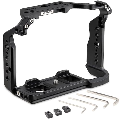 Leftfoto Upgrade Metal Camera Full Cage for Sony Alpha A7R5/A7M4/A7S3/A7R4/A7R4A/A1/A9II/ A7R3/A9/A7M3/A7R2/A7M2 Protection Frame Rig with Arca Base,Video Cage for Vlog Video Shooting