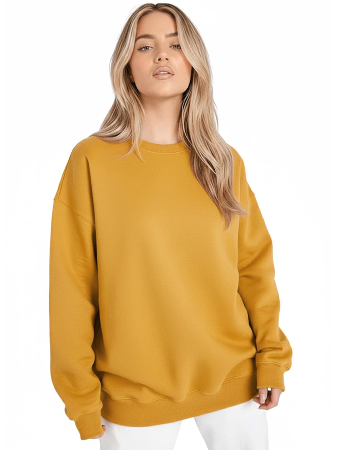 LEOTUDE Women’s Loose fit Round Neck Sweatshirt for Women (GRL_W11_SP-XOD9_P_ZXMSTD_L)