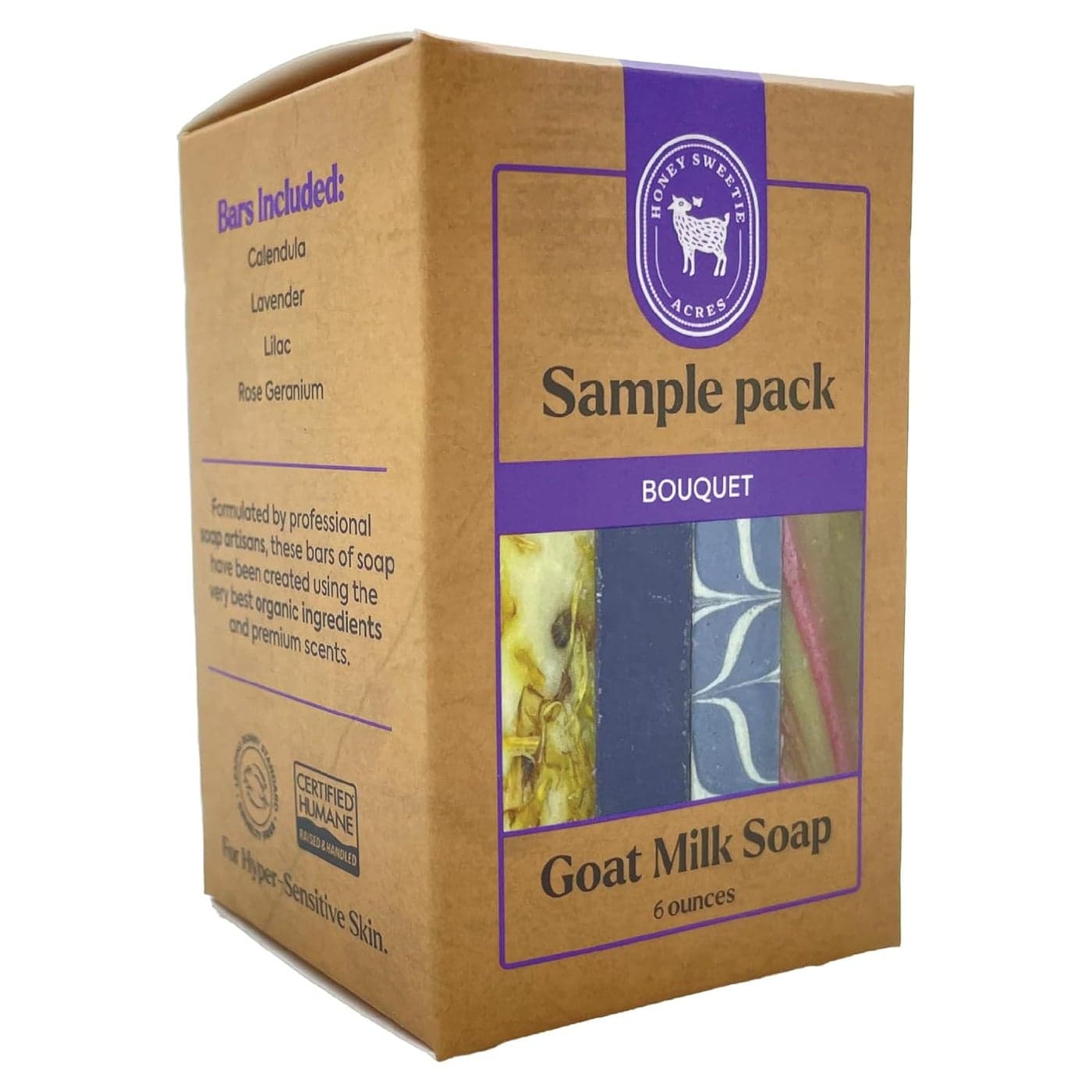Honey Sweetie Acres Travel Size 4 Pack Goat Milk Soap All Natural Handmade Bouquet Goats Milk Soap 4 Scents