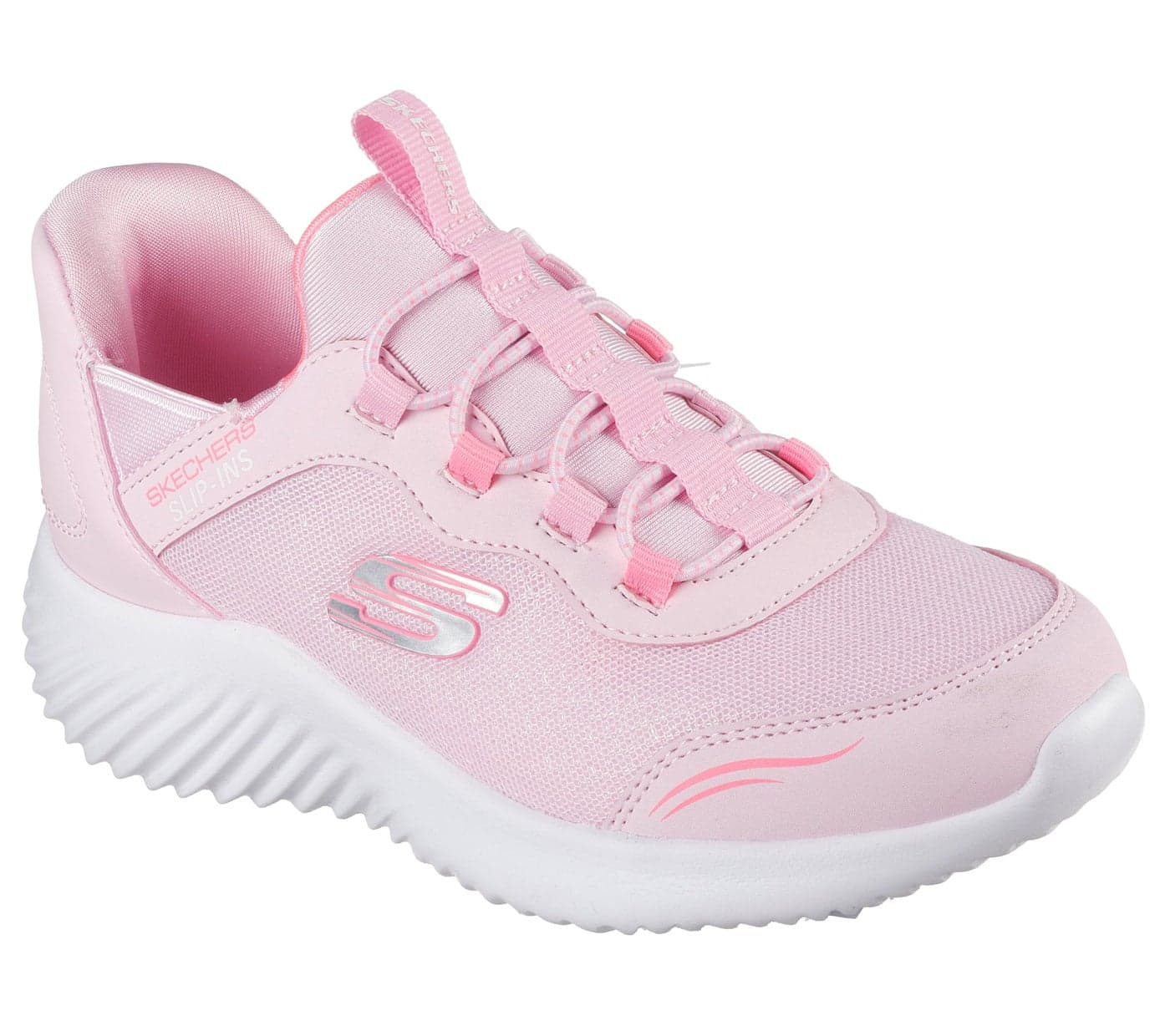 SKECHERS Girls Bounder-Simple Cute Sneaker, Light Pink, 11 Little Kid
