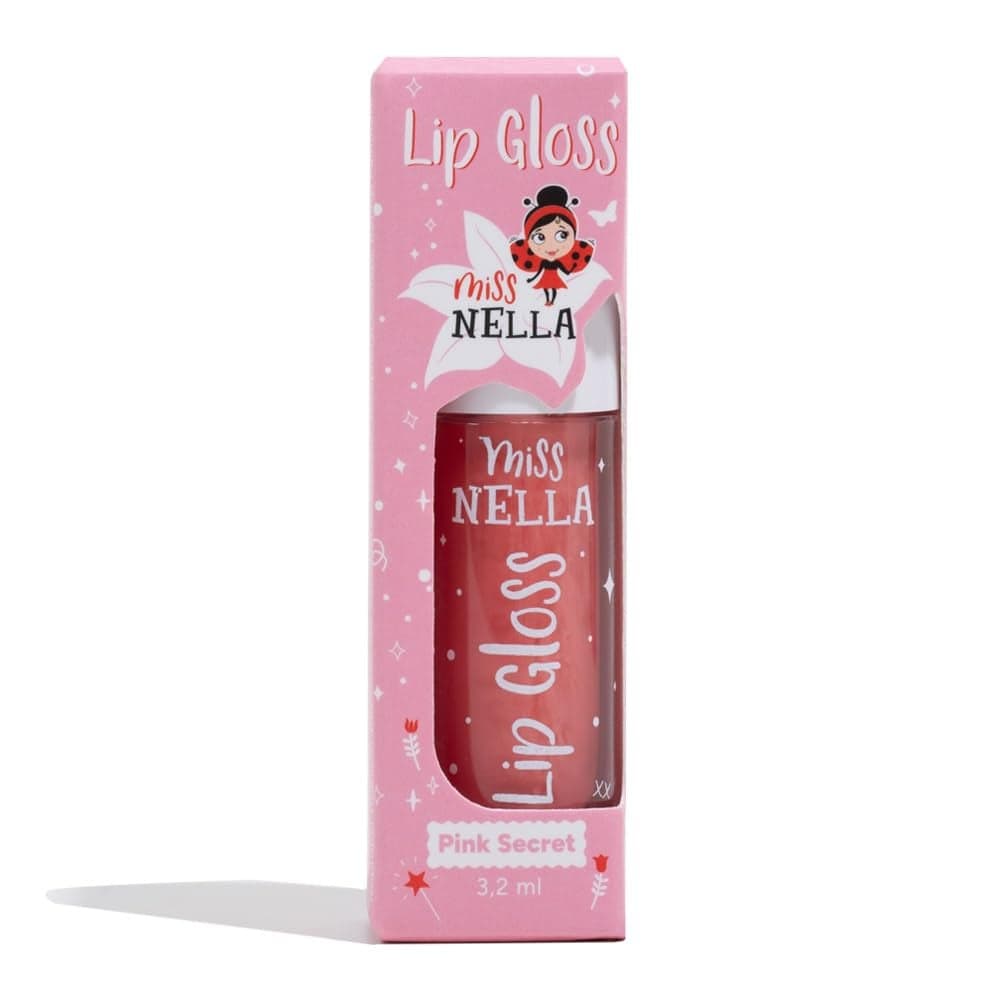 MISS NELLA Pink Secret Lip Gloss Pink hydrating children Lip Gloss watermelon scent gentle on the skin gives a sheer kiss of colour with extra shine