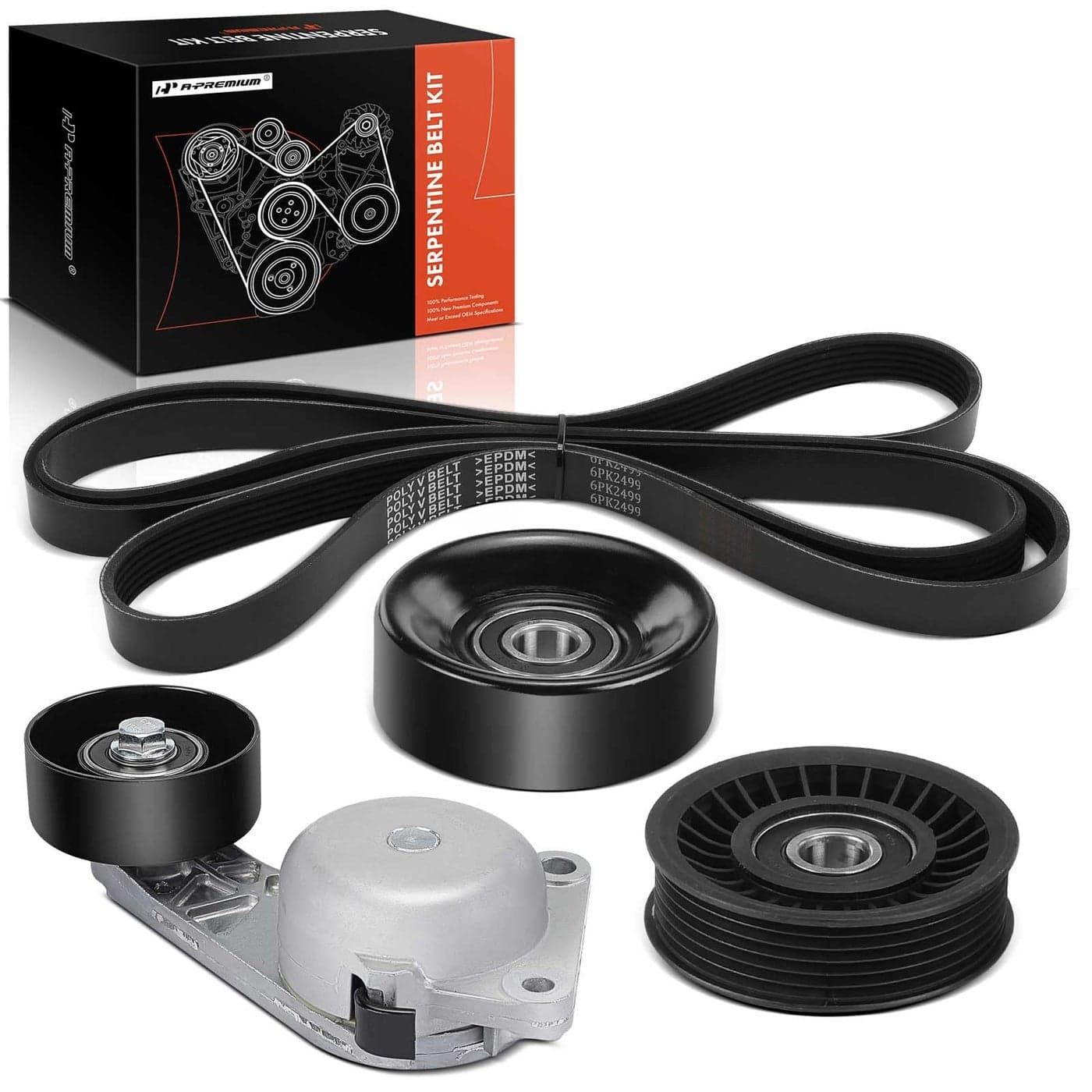 APremium Engine Serpentine Belt Drive Kit Compatible with Ford Expedition 2002 E350 Club WagonE350 Super Duty 2003 Starcraft Bus Starlite 200346L 54L 68L
