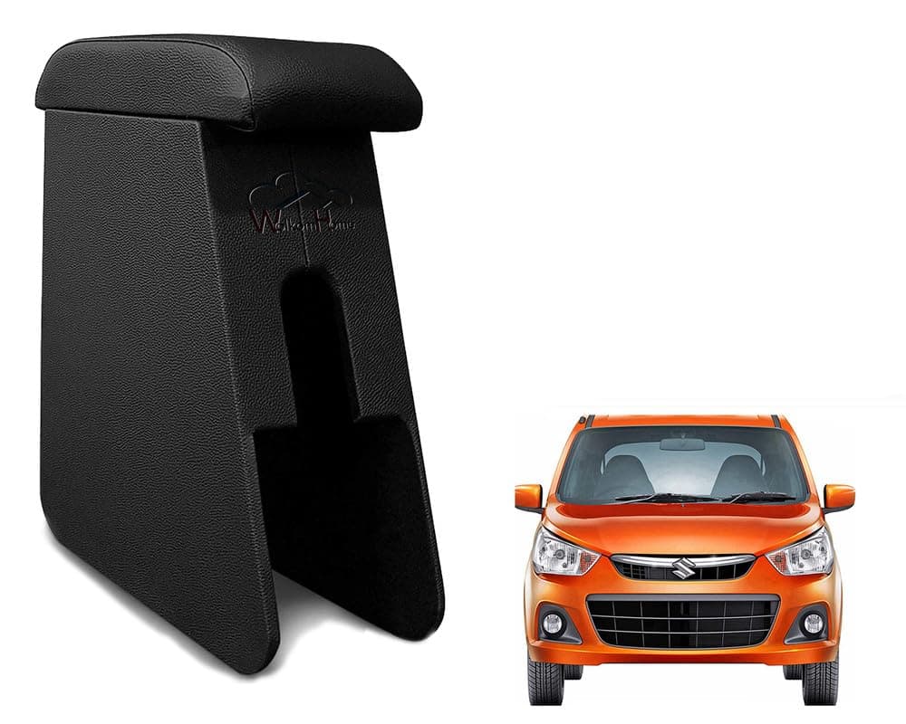 WolkomHome Car Arm Rest Wooden Armrest Black Color with Cushion & Storage Box for Alto K10 New