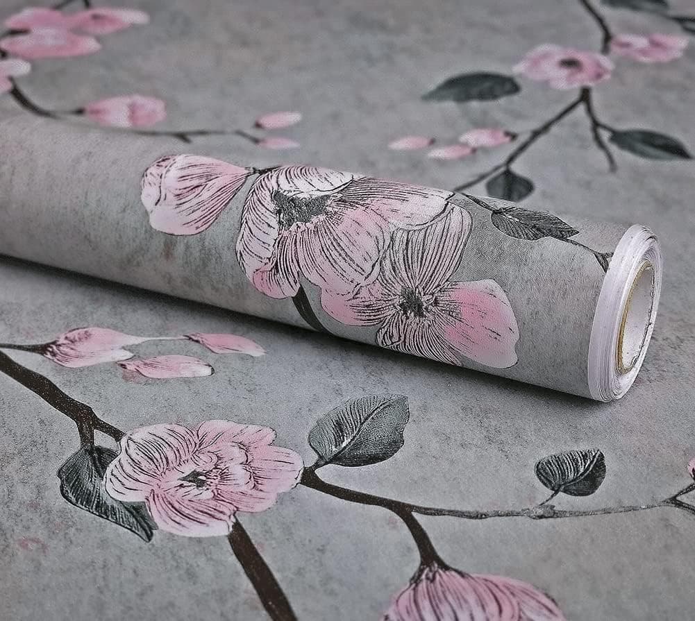 ELTON DIY Wall Paper/Wall Sticker Self Adhesive Nature Floral Elegant Living Room Bed Decoration Interior Exterior Easily Removable Furniture Film (50 sq feet, Breezy Spring Leaves Green, EL112)