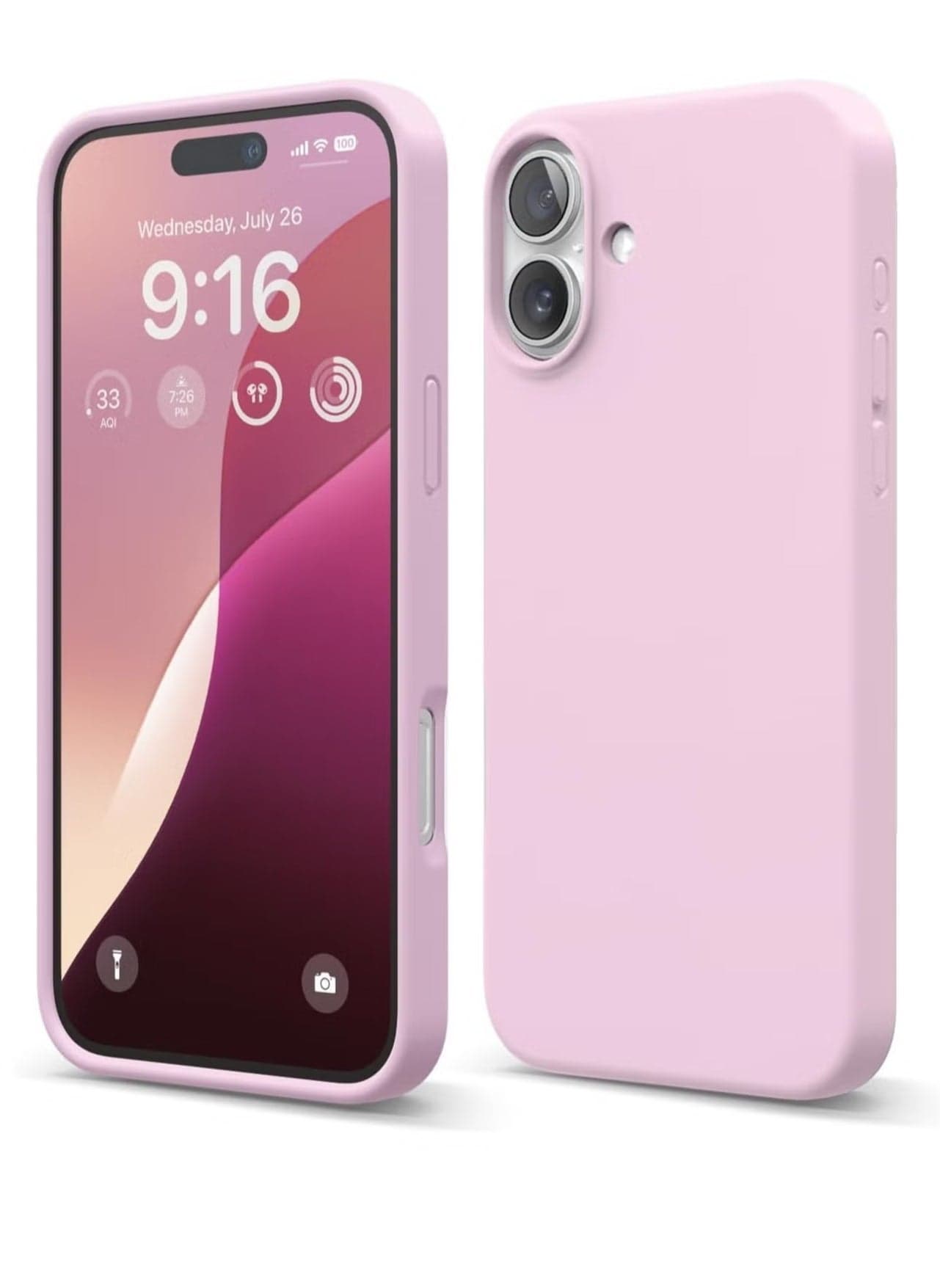 Hot Pink Liquid Silicone Case for iPhone 16 Plus – Slim Shockproof Full Body Protection with Soft Microfiber Lining