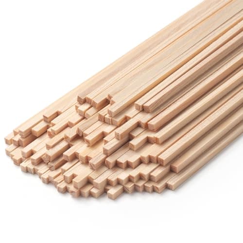 18 x 12 Square Wooden Dowel Rods Wood Square Dowels for Crafting 100PCS Small Unfinished Wood Craft Sticks Hardwood Sticks Wooden Strips for Arts and DIYers Miniature Buildings Woodworking