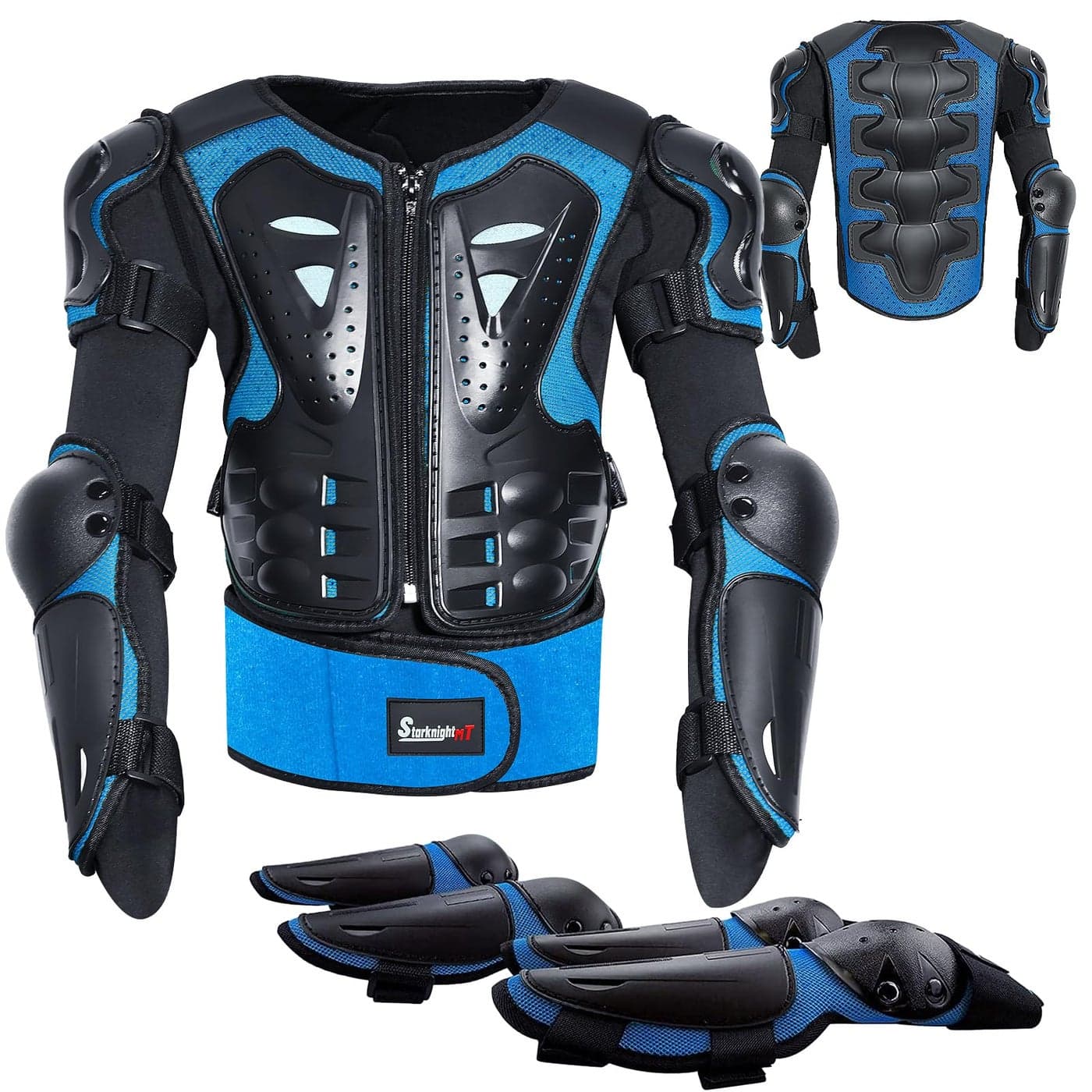 StarknightMT Kids Motorcycle Armor Suit Dirt Bike Gear Riding Protective Chest Spine Back Protector Shoulder Arm Elbow Knee Protector Pads for Cycling SkateboardSkiingSkatingOffRoad