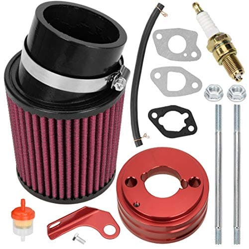 FVRITO High Performance Mini Bike Air Filter Adapter Kit for Predator 212 196cc 224cc Coleman CT200U CT200U-EX BT200X B200R Baja MB200 KT196 6.5 Hp GX160 GX200 Engine Minibike Go Kart Racing Parts Red