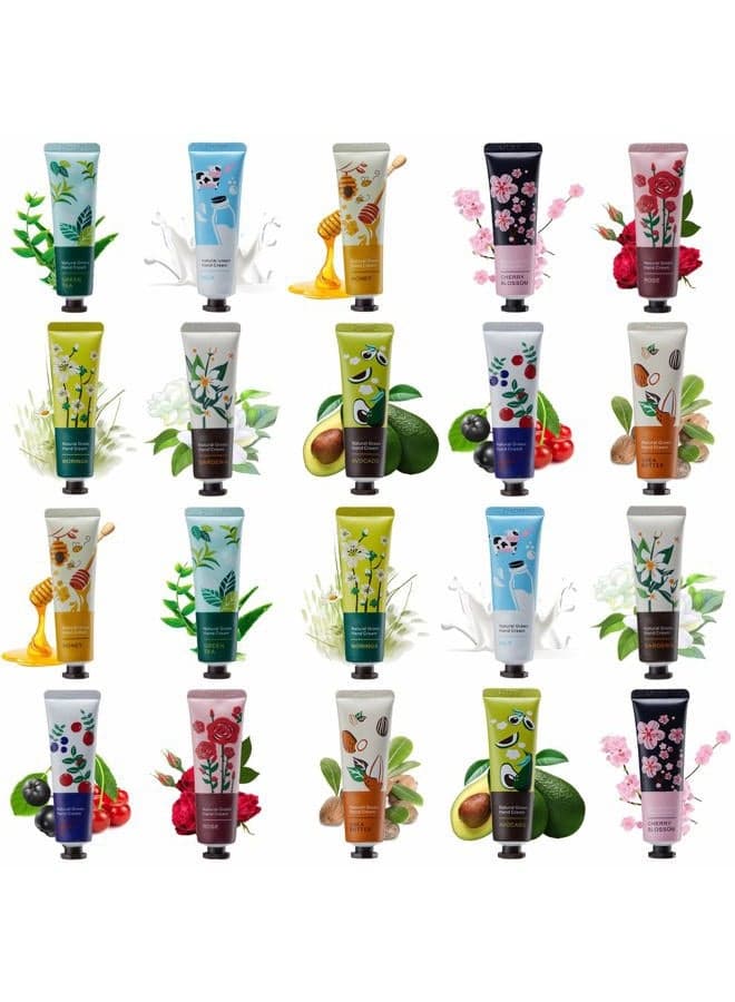 20 Pack Hand Cream Gift Set,Hand Lotion for Dry Cracked Hands,Working Hands Body,Travel Size Hand Cream,Moisturizing Hand Lotion,Holiday Gift for Women Valentine's Day Mother's Day (Fruit Plant)