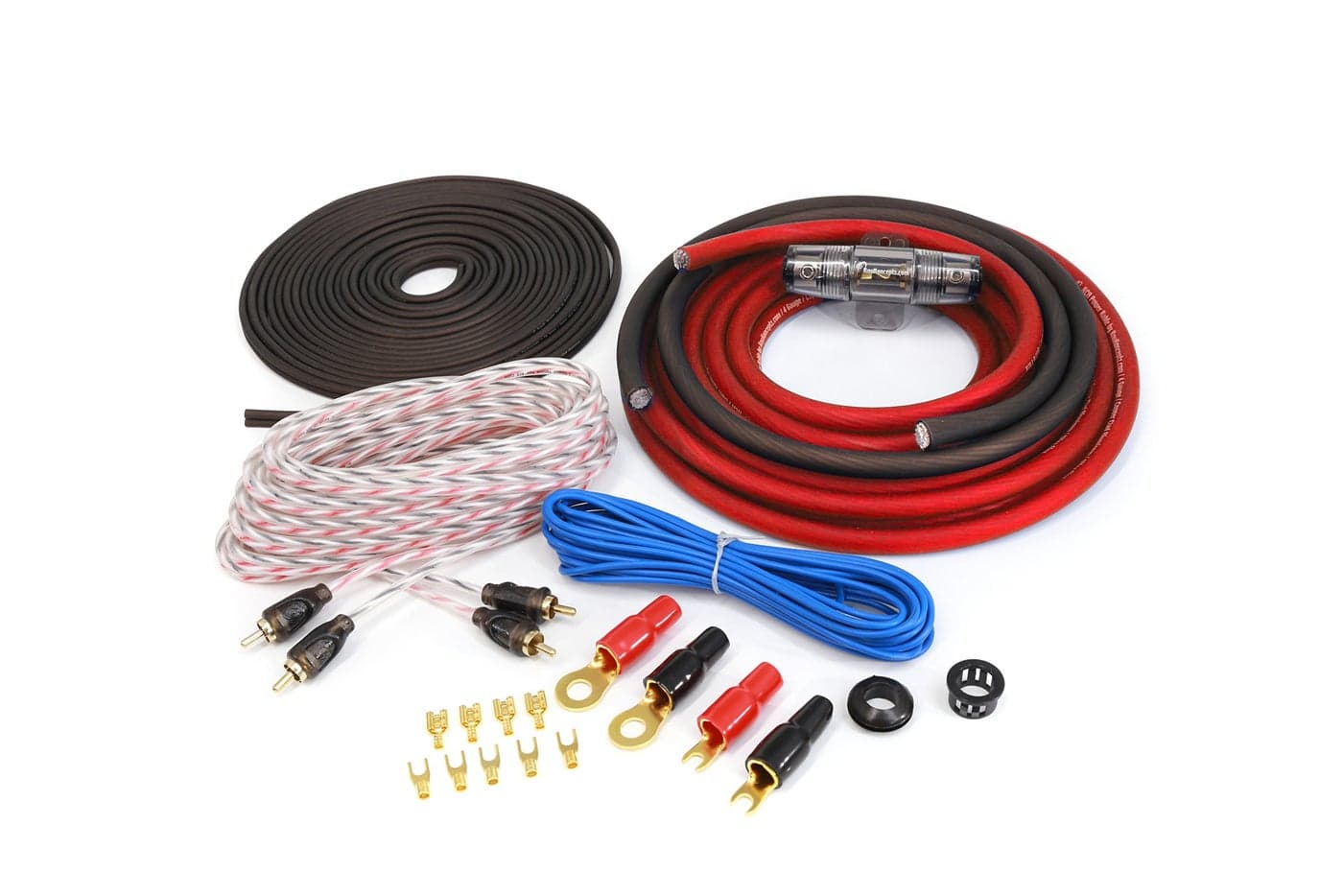 KnuKonceptz Red KCA Complete 4 Gauge Amplifier Installation Wiring Kit