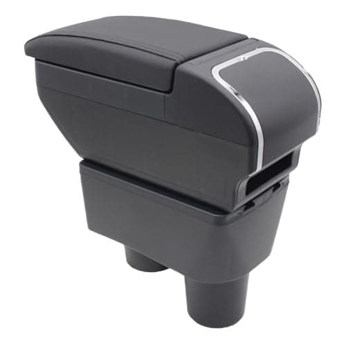 YJYWZH Armrest Box for Nissan Almera Versa 2012-2019 Car Center Storage Box Organizer Interior Hand Centre Consoles with Cup Holder Arm Rest Double-Layer Accessories Black