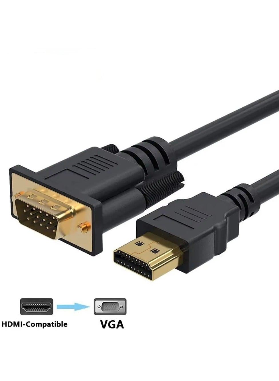 1pcs HDMI-Compatible to VGA Adapter Connecto Line Converter Cable 1.8M FHD 1920*1080P For Desktop Laptop PC TV Monitor Projector