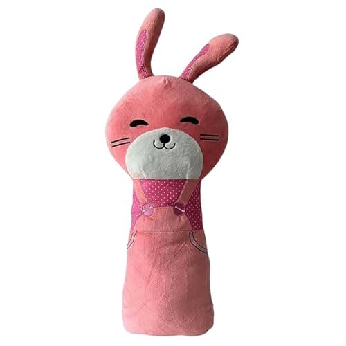 JUNIOR JOE Soft Velvet Car Seat Belt Pillow For Kids|Travel Neck Pillow With Cushion|Cute Cartoon Vehicle Shoulder Pads For Children|(Style-7),1 Count,Pink