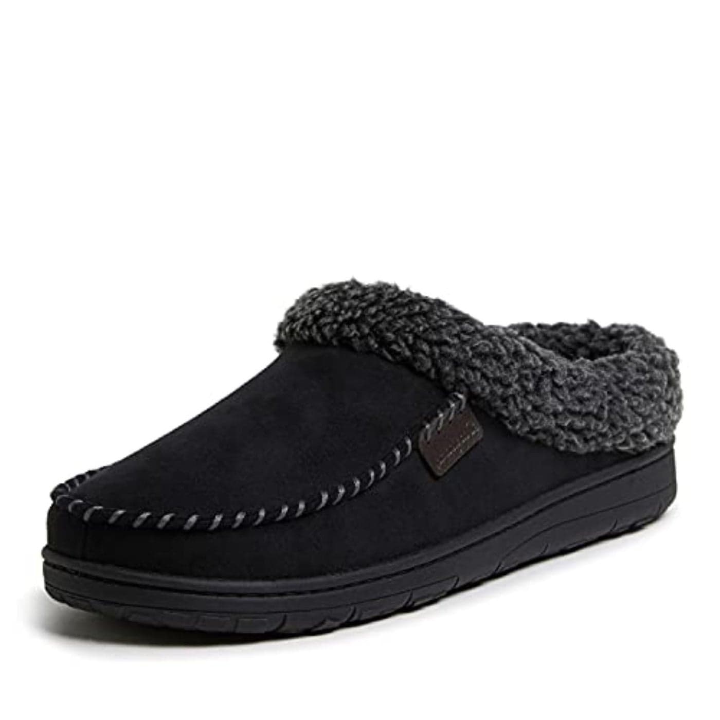Dearfoams Mens IndoorOutdoor Breathable Memory Foam Clog Offered in Wide Widths Black XLarge