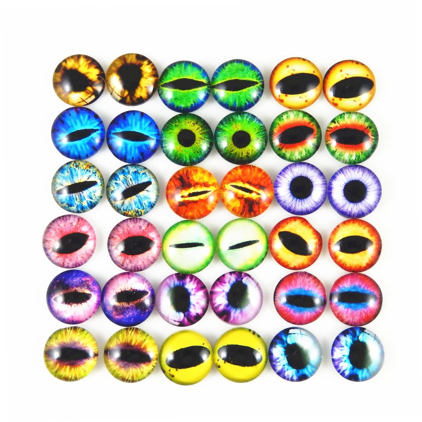 Julie Wang 10mm 100pcs Dragon Eyes Flatback Glass Cabochon Dome Cameo for Artworks Making Jewelry Craft DIY Supplies 039inches