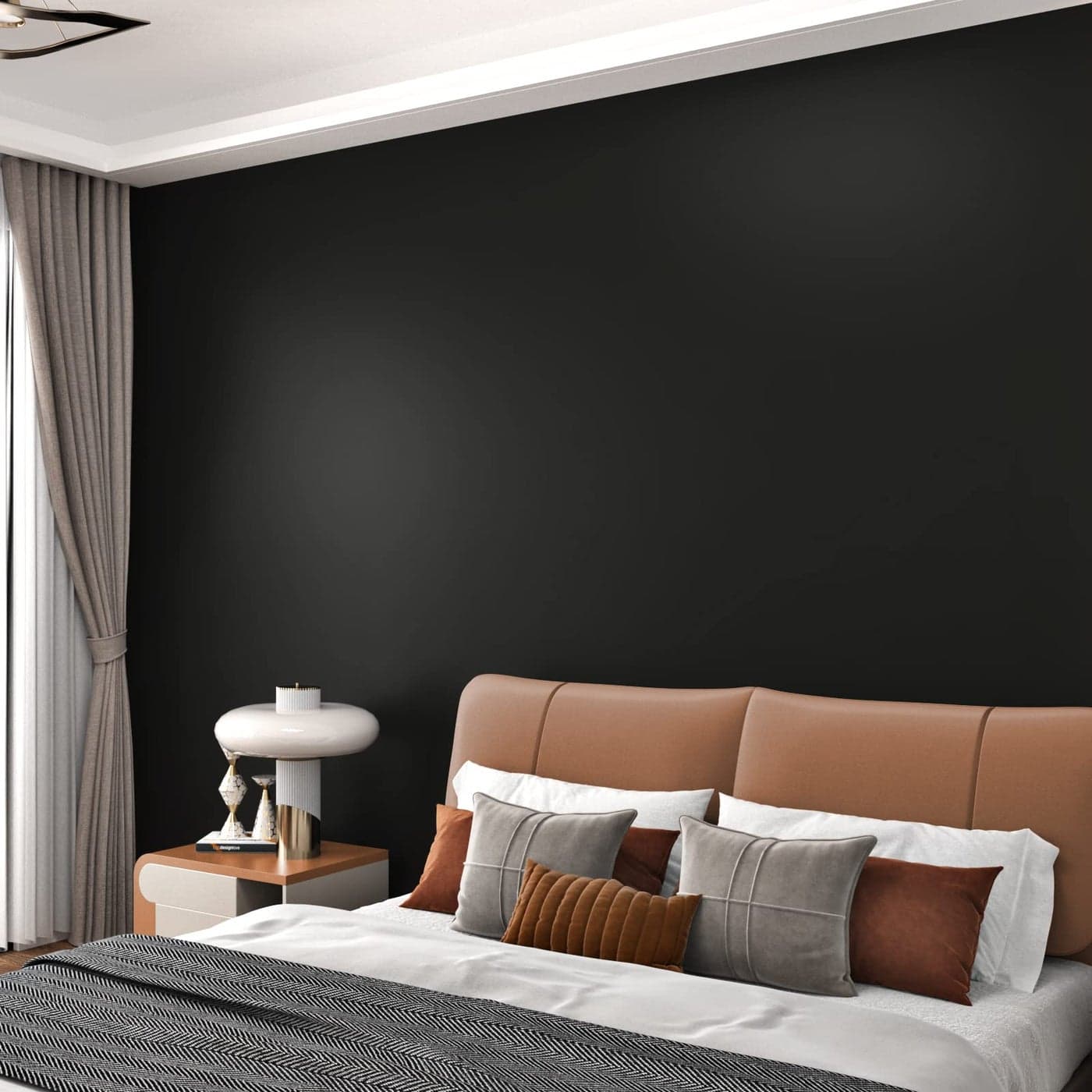 WESTICK Matte Black Wallpaper Peel and Stick Modern Thick Black Contact Paper for Walls Self Adhesive Dark Peel and Stick Wallpaper for Bedroom Accent Walls Kitchen Cabinets Countertops 158 x 78