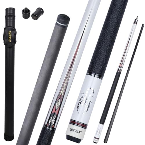 CUEELF Carbon Fiber Pool Cue Stick Leather Wrap Professional Low Deflection Billiard Cue Stick 125mm Carbon Fiber Technology Pool Cue