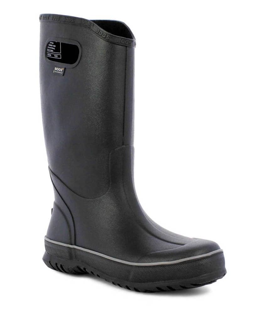 Bogs Men's Waterproof Rubber Rain Boot, Black, 14 D(M) US