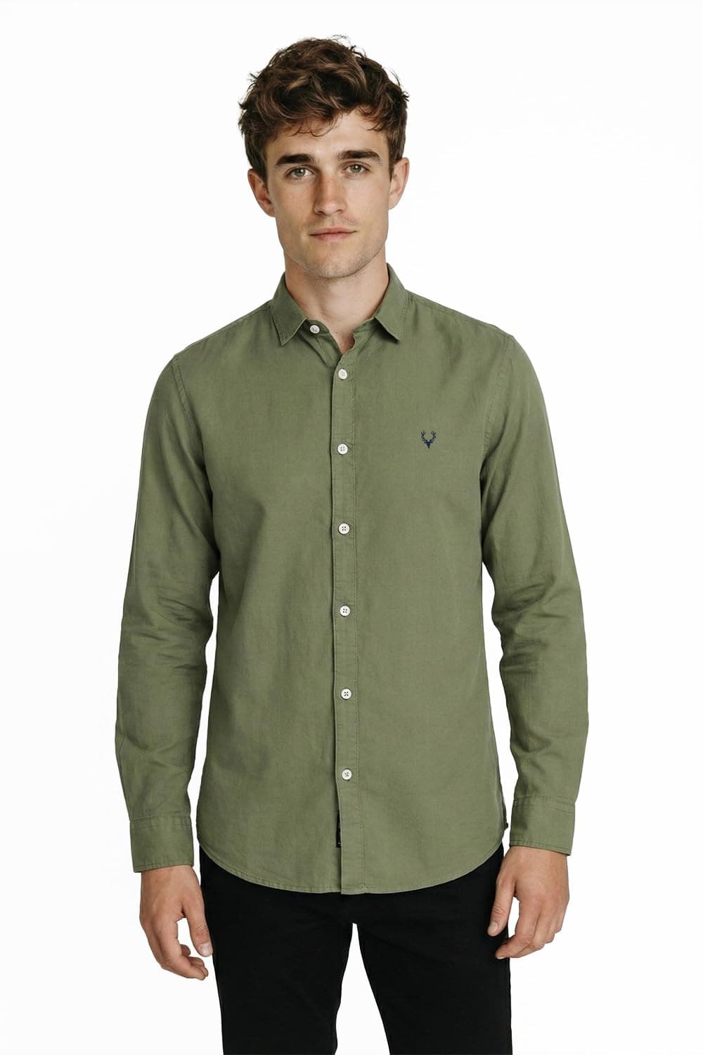Allen Solly Men's Slim Fit Shirt (ASSFWMOFG80292_Olive_42)