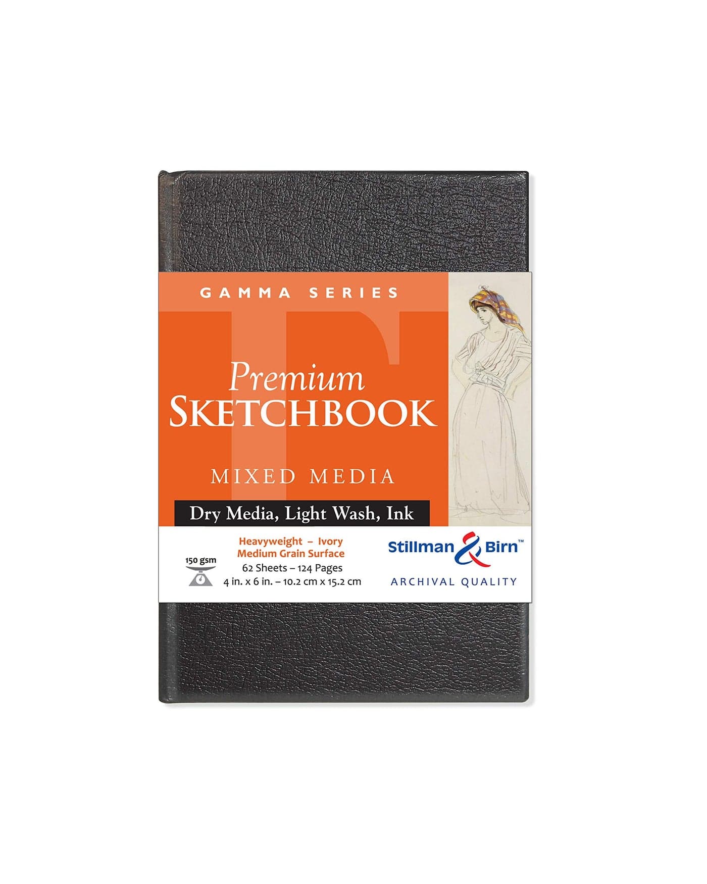 Stillman Birn Gamma Series Hardbound Sketchbook 4 x 6 150 GSM Heavyweight Ivory Paper Medium Grain Surface