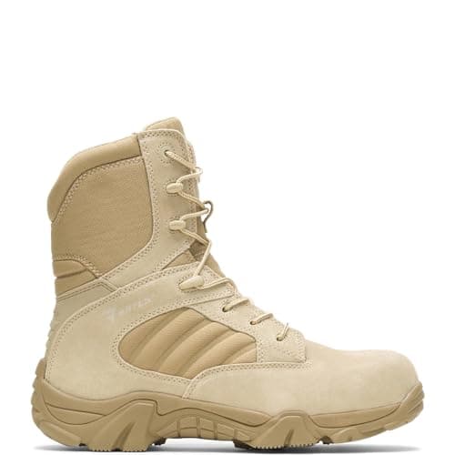 Bates Men's GX-8 Side Zip Composite Toe Work Boot, Desert, 10 XW US