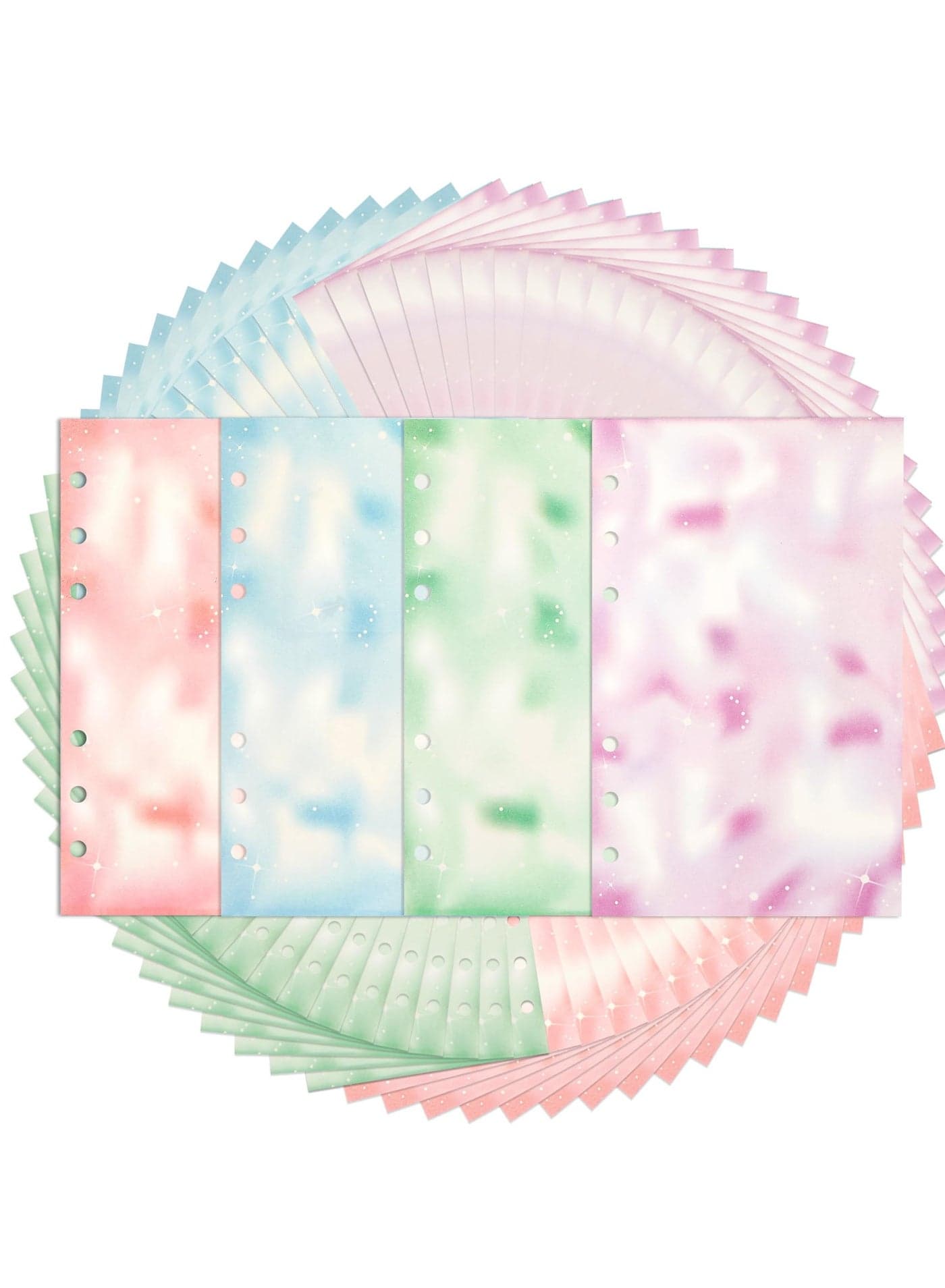A6 Colorful Refill Paper, 80 Sheets Loose Leaf Binder Inserts Paper Starry Sky Planner Refills 6.7 x 4.1 for 6 Ring Binder Journal Notebook Diary, 240 s