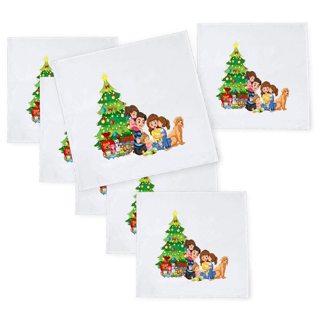 Kesri Gifts Christmas Theme Tafta Silk Table Napkins 10x 106 pcs for Xmas Decoration Christmas OrnamentsChristmas Gift ksnpxmas165P