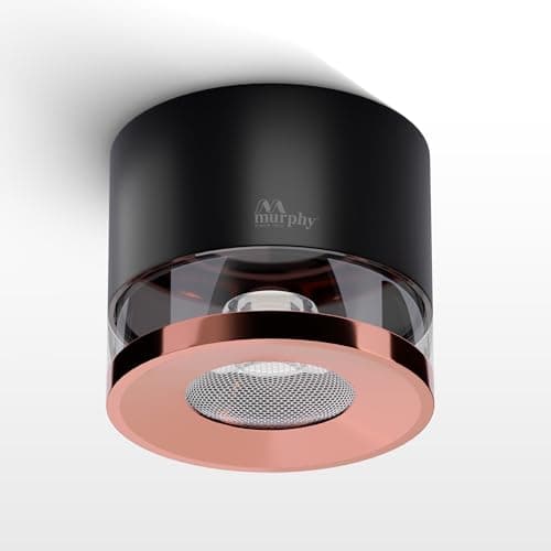 Murphy 6W Crystal Black Rose Gold Cylindrical COB Surface Lights for Ceiling (Warm White, Pack of 3)