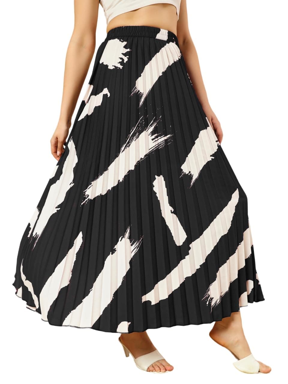 KZULLY Polyester Western Women's Maxi Skirts Black, XL