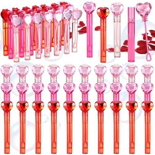 30 Pcs Wedding Party Favors Diamonds Heart Bubble Wand Bulk Bling Gemstones Jew Acrylic Gems Wedding Bubble Wand for Guest Gifts Birthday Photo Props