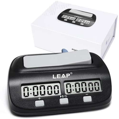 LEAP Chess Clock Digital Chess Timer Professional for Board Games Players Count UpDown Timer with Alarm Function Black Official Store