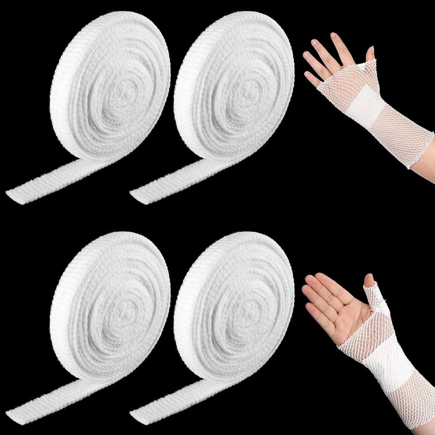 4 Rolls Net Bandage Tubular Elastic Net Elastic Netting Elastic Dressing Retainer Arm Netting 164 Yard Stretch Bandage Without The Use of Adhesive TapeSize 4