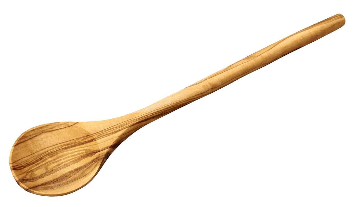 Naturally Med Olive Wood Wooden Cooking Spoon 12 Handcrafted in Tunisia Spoon for non stick pans Olive Wood kitchen spoon