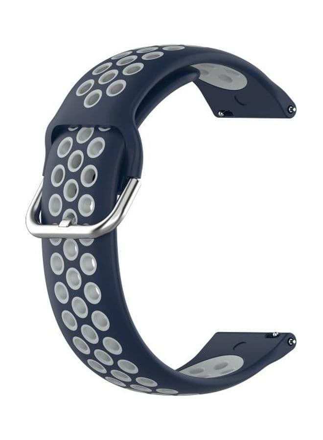 Silicone Replacement Band for Samsung Galaxy Watch4 Classic in Midnight Blue and White