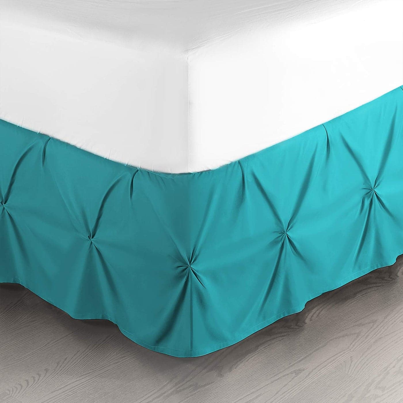 Nestl Teal Bed Skirt Queen Size Pinch Pleat Queen Bed Skirt 14 Inch Drop Queen Bedskirt Hotel Quality Teal Bed Skirts Premium Microfiber Bedskirt for Queen Bed Teal Queen Bed Skirt