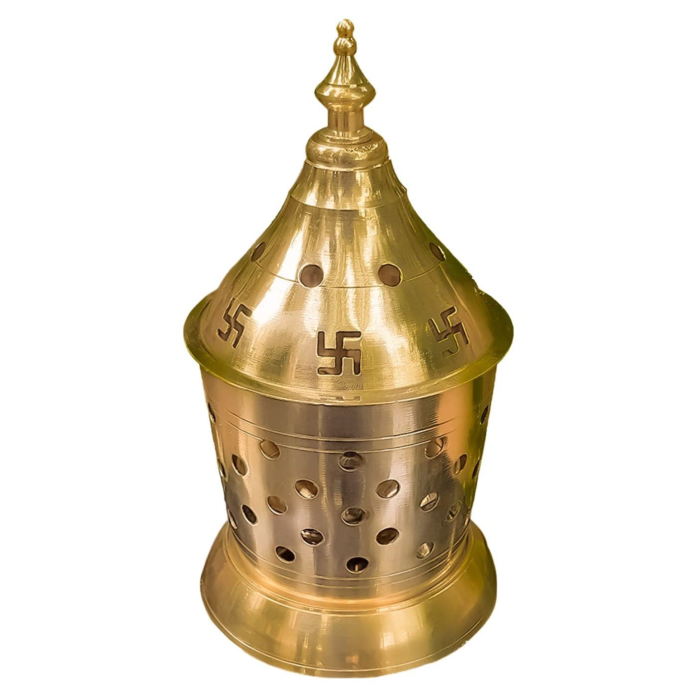 DAZVI Brass Akhand Diyas with Cover Jyoti Oil Lamp for Temple Shape Spiritual Wick Holder for Pooja Room Akhand Diya Puja Decorative Lamps Home Decor Diva House Warming Gfts Decoration Medium