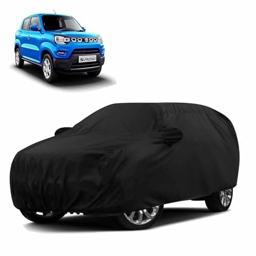 Sulfar 100% Water Resistant Car Body Cover Compatible with Mirror for Maruti Suzuki Ignis (Triple Stitched, Full Bottom Elastic, Black)
