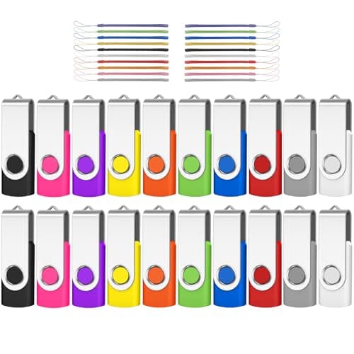 AreTop 256MB USB Flash Drive 20 Pack, Premium USB 2.0 Bulk Flash Drive Pack Memory Stick Thumb Drive Bulk Jump Drive Pendrive (20PCS 256MB, Mix Colors)