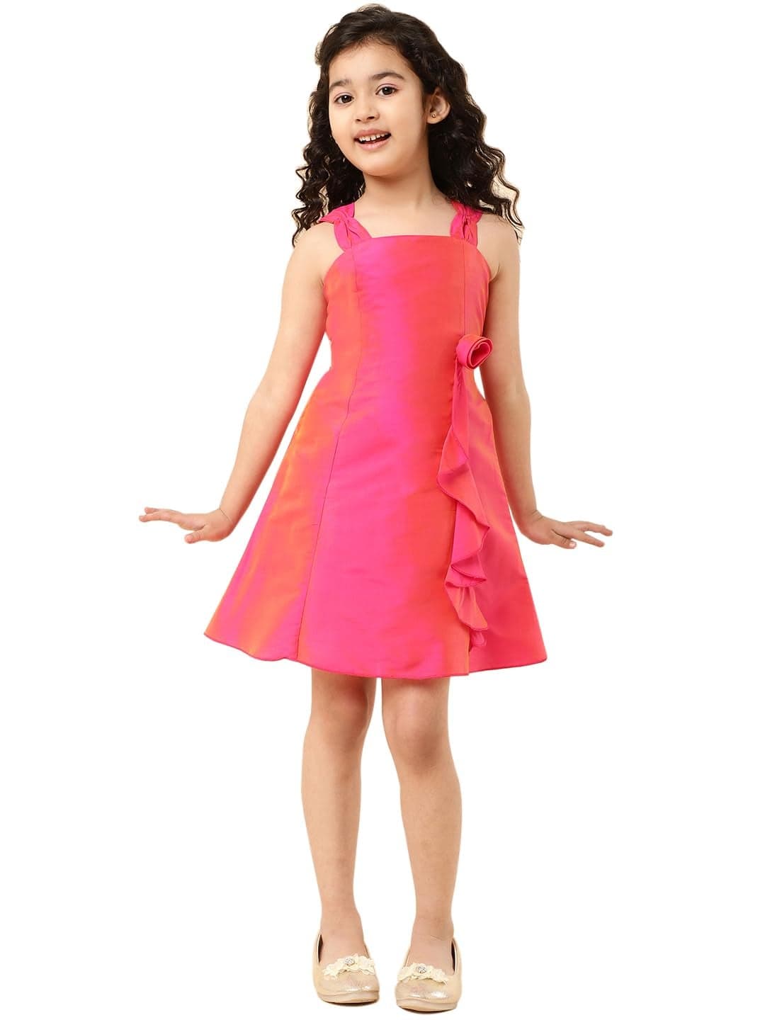 A.T.U.N. All Things Uber Nice Girls' Skater Mini Dress (GDRS JES HPK_Hot Pink_9-10 Years)