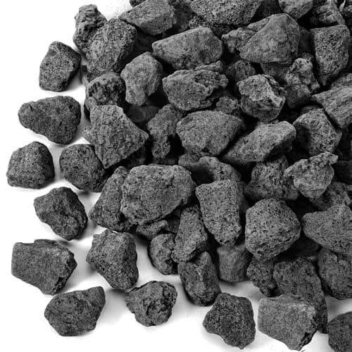 GasSaf 10 Pounds Black Lava Rocks for Fire Pit, Fireplace, Gas Fire Tables, Gas Log Set, Decorative Landscaping Rocks for Indoor and Outdoor (0.8-1.2 Inch)