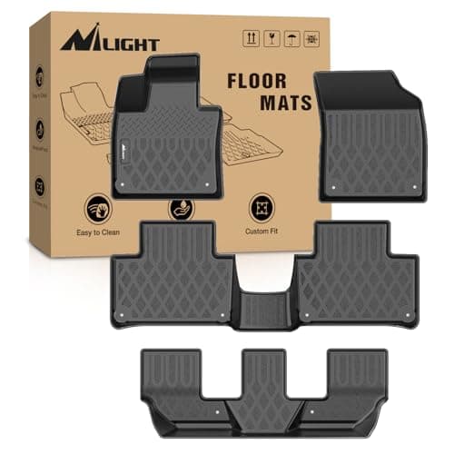 Nilight TPE Floor Mats for Volvo XC90 2016 2017 2018 2019 2020 2021 2022 2023 2024 2025 (Only for Plug-in Hybrid Models) All Weather Custom Fit Heavy Duty Floor Liners
