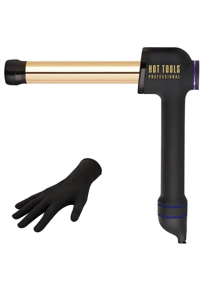 Hot Tools Pro Artist 24K Gold Curlbar Curling Wand | Long Lasting, Defined Curls (1 in)