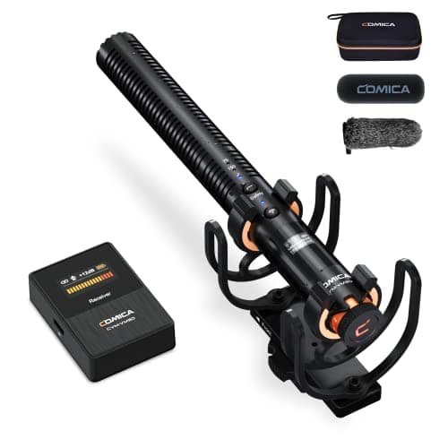 COMICA VM30 Shotgun Microphone, with Wireless Modes, USB C Digital Output, 75/150Hz, Super-Cardioid Universal Camera Microphone for Filmmakers, Vloggers - Wireless Mic for Camera, Smartphone, and PC