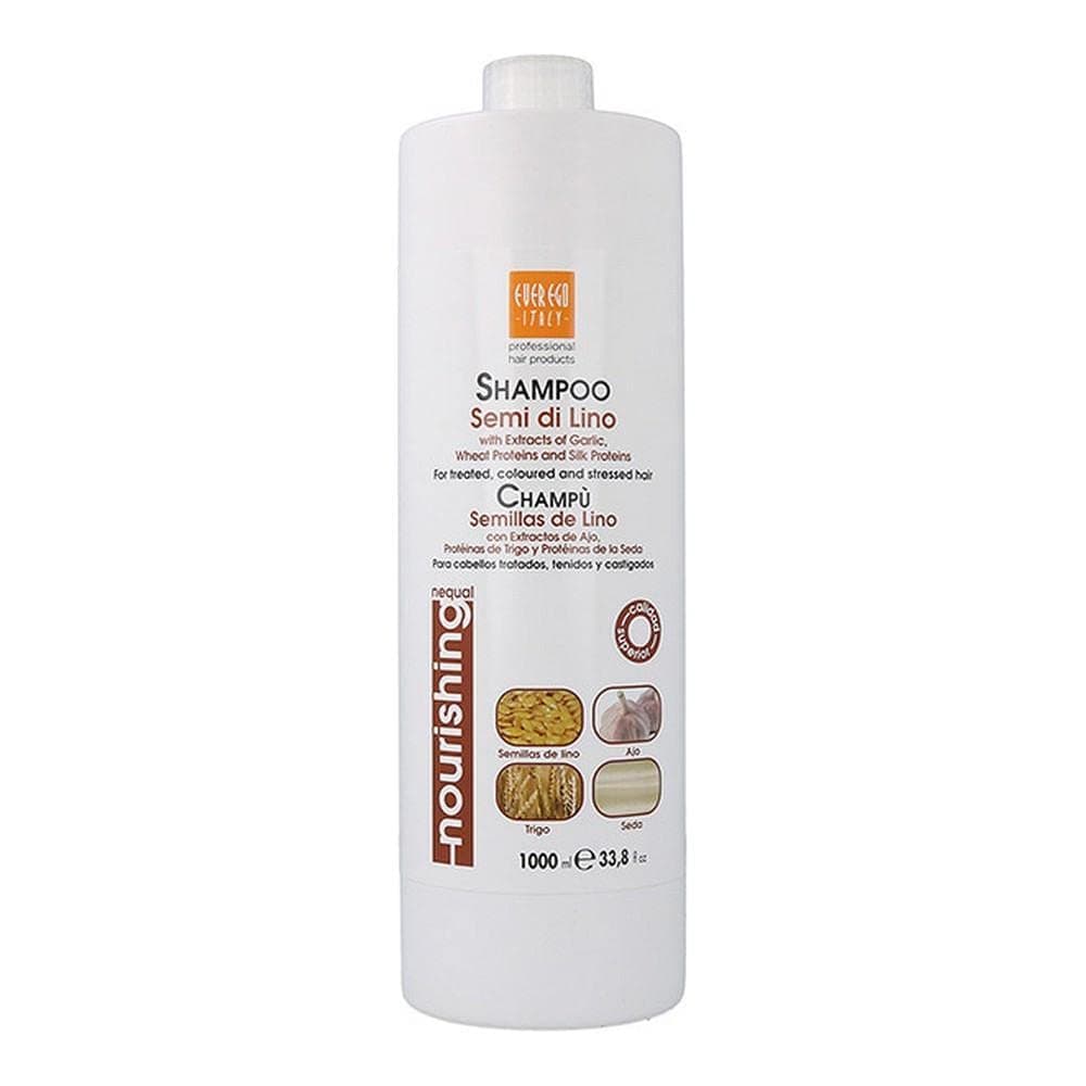 Ever Ego Italy Linseed Oil Shampoo For Damaged Bleached or Colored Hair Nourishing And Hydrating Hair Care Product For Men And Women 1L Bottle